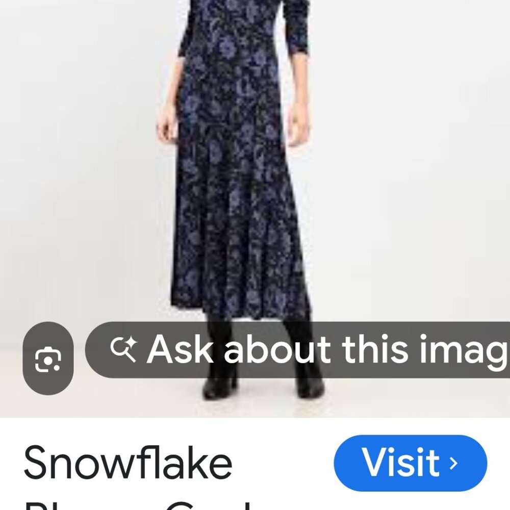 Medium Snowflake Bloom Godet Turtleneck Maxi Dress from Loft.  Loft Loft The dre